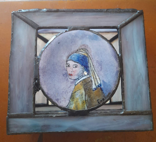 Boîte en verre Tiffany et émail – Création artisanale raffinée