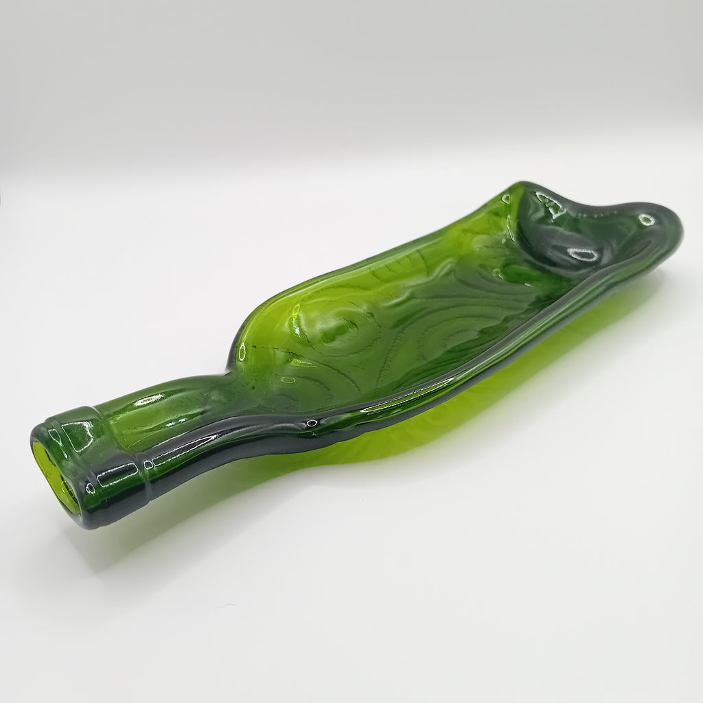 Bouteille en verre fondue – Plateau ou repose-cuillère artisanal