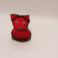 Petit chat rouge en Tiffany - Décoration artisanale en verre