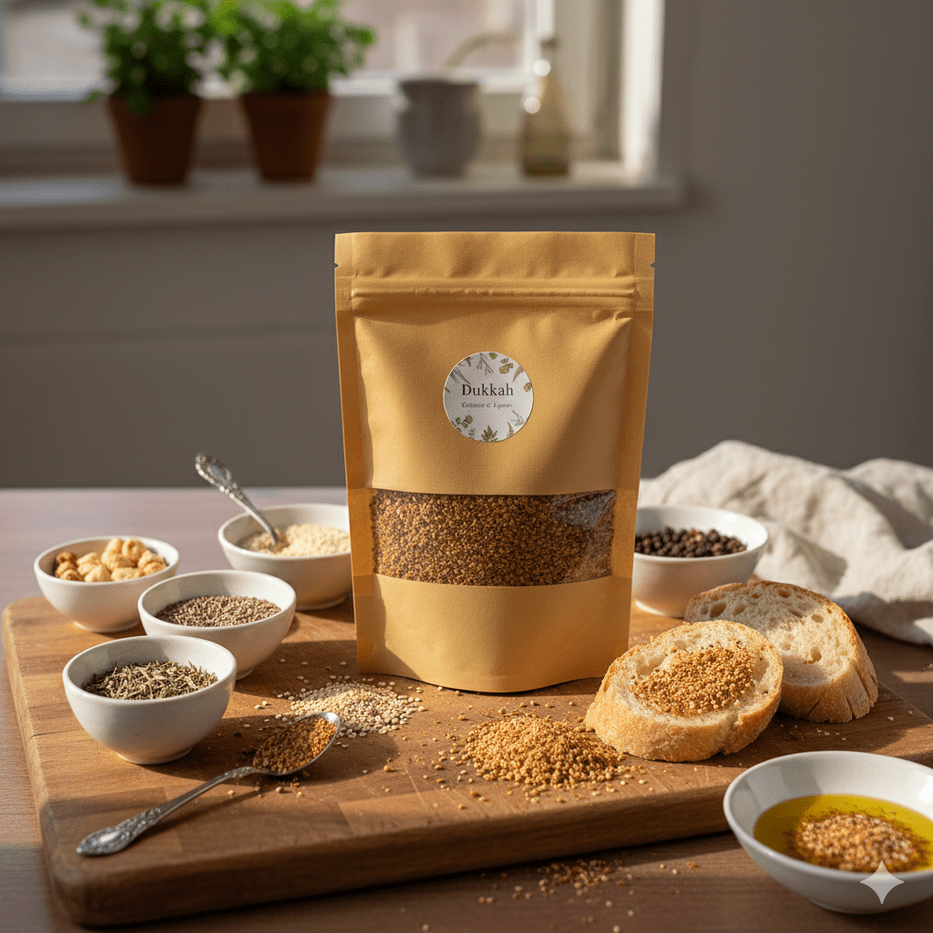 Mélange Dukkah artisanal – Épices et fruits secs torréfiés