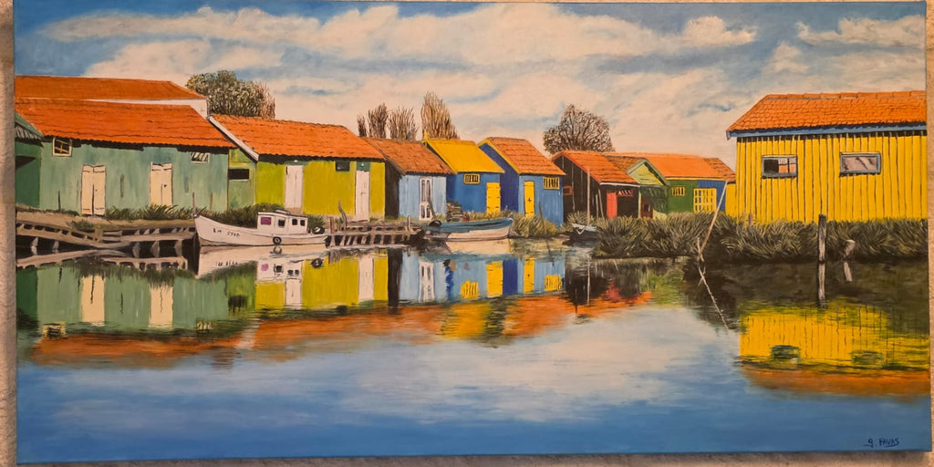 Tableau: Les cabanes de pêcheurs de l'ile d'Oléron