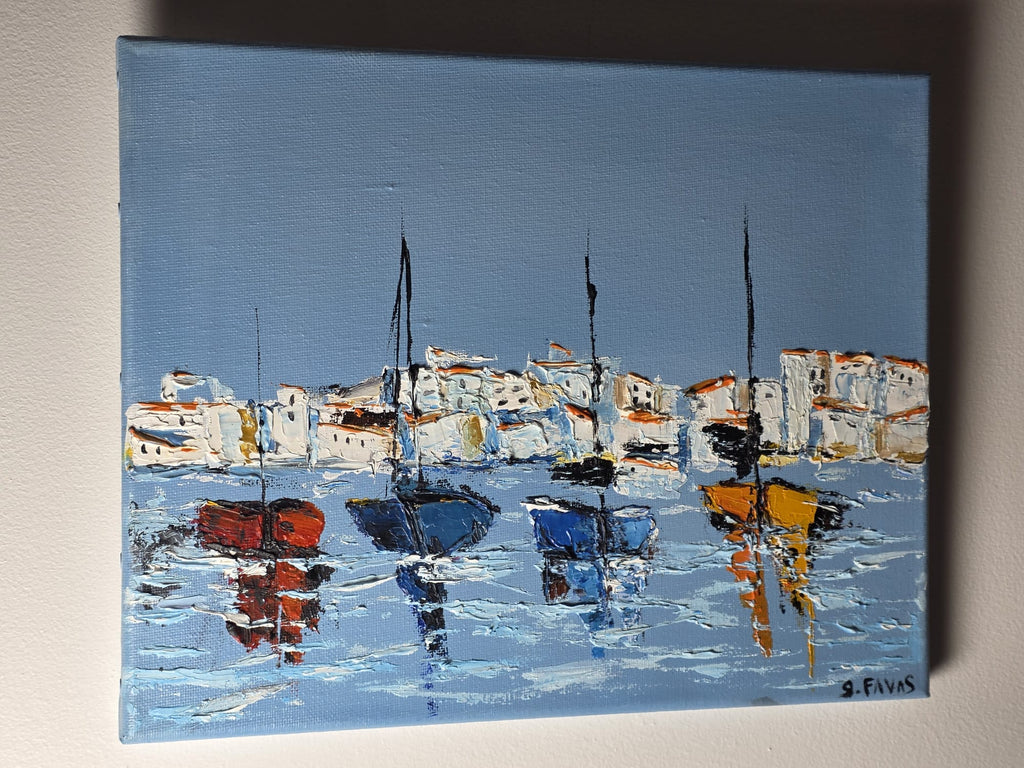 Tableau: Petit port en Grèce