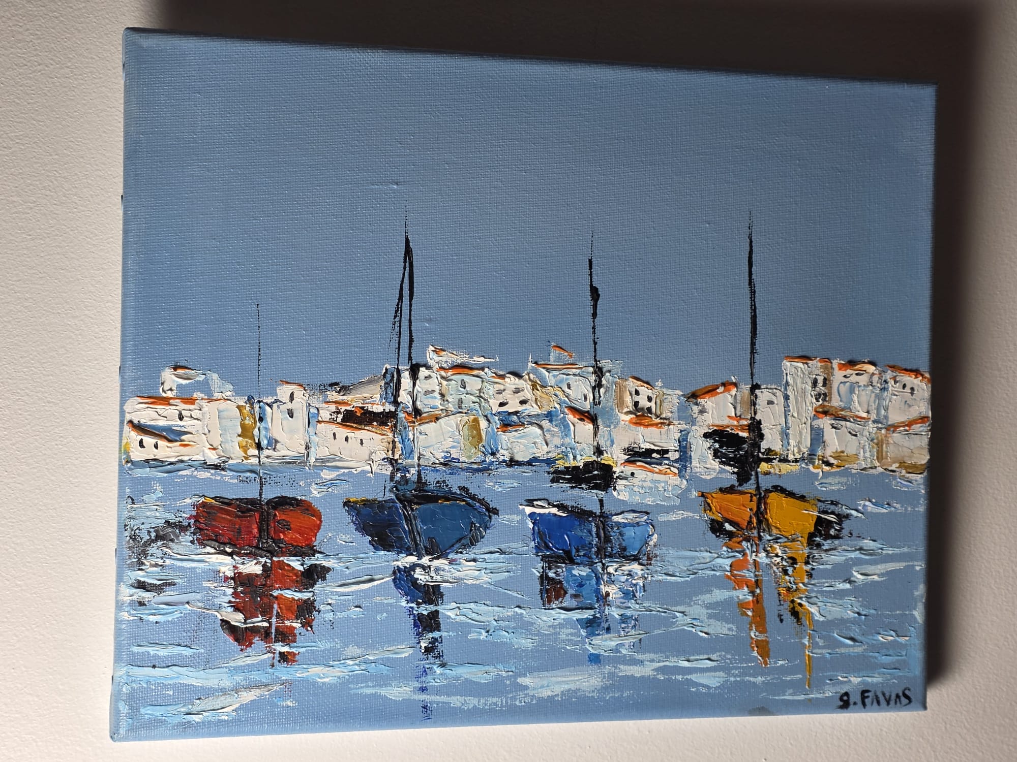 Tableau: Petit port en Grèce
