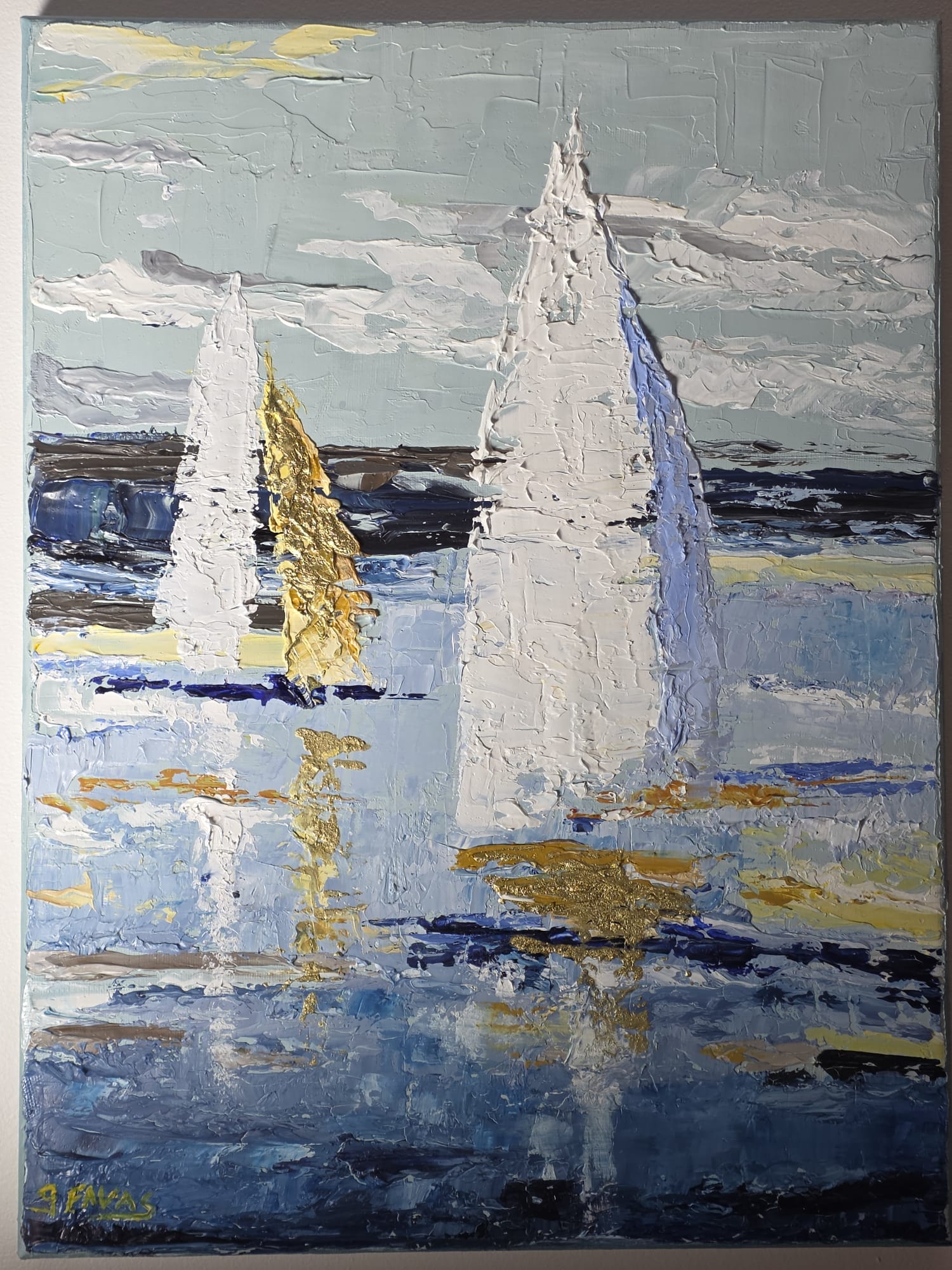 Tableau: Voiliers en mer