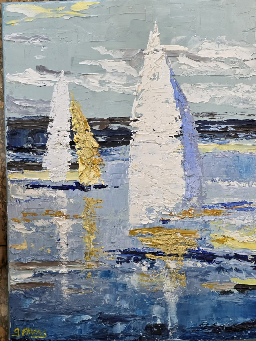 Tableau: Voiliers en mer