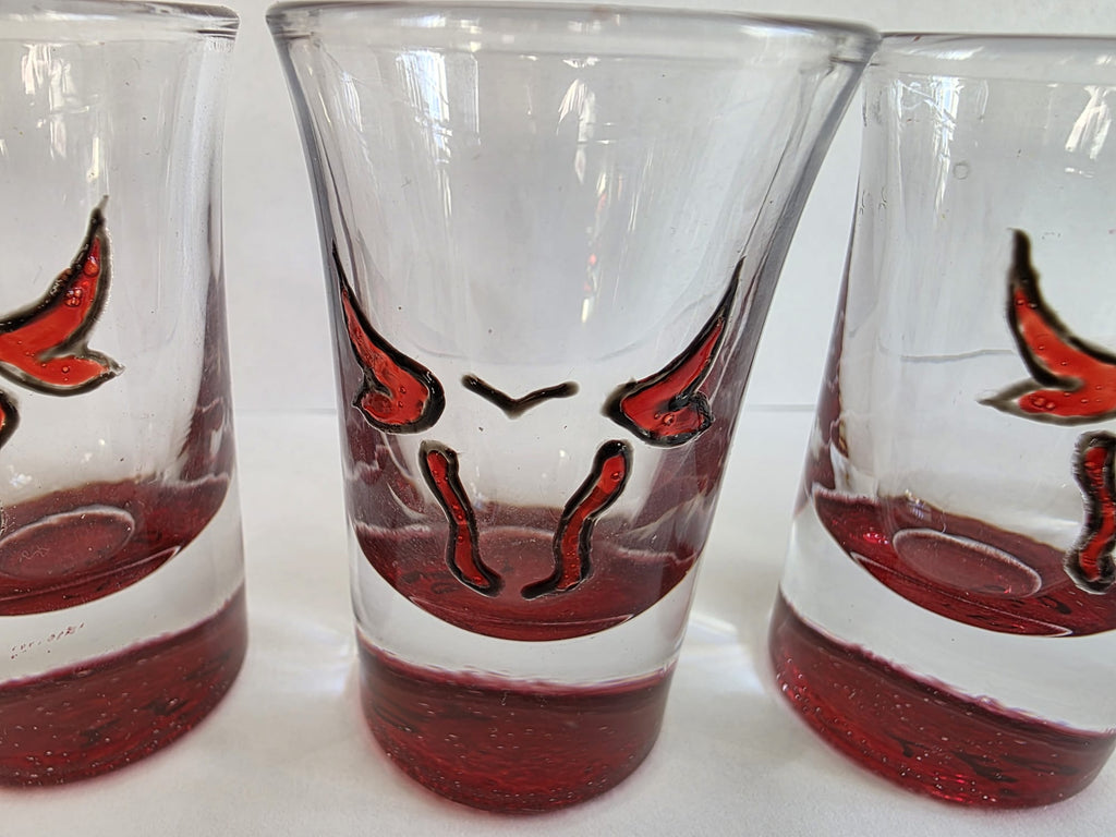 Lot de 6 petits verres motif taureaux