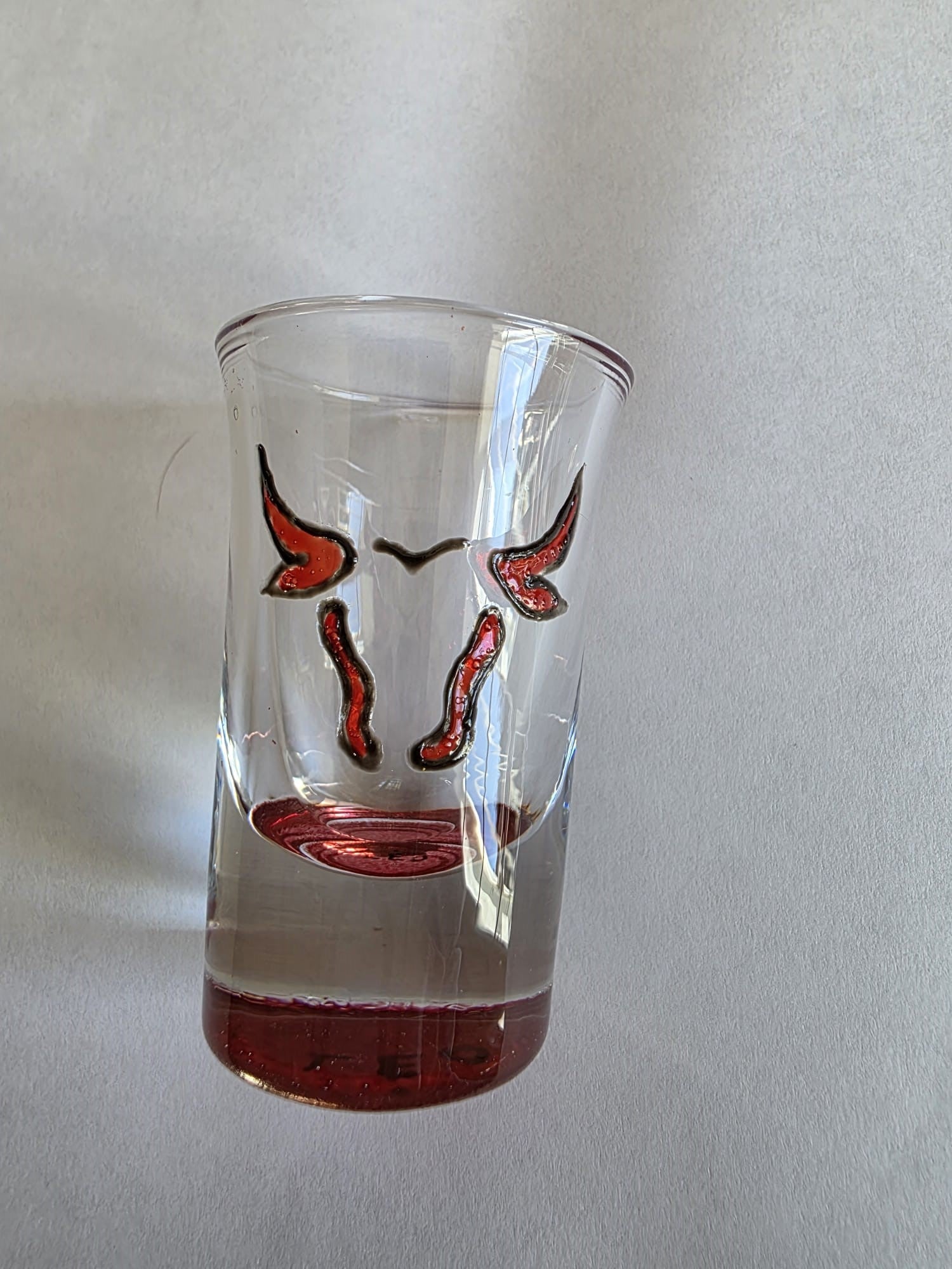 Lot de 6 petits verres motif taureaux