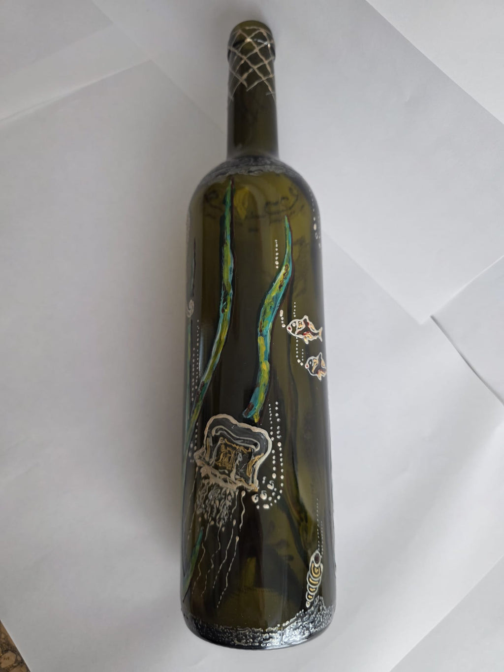 Bouteille décorative, thème marin