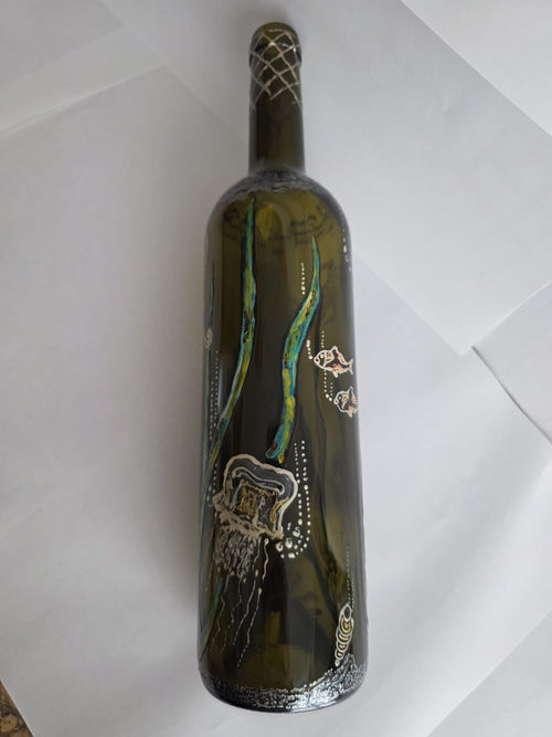 Bouteille décorative, thème marin