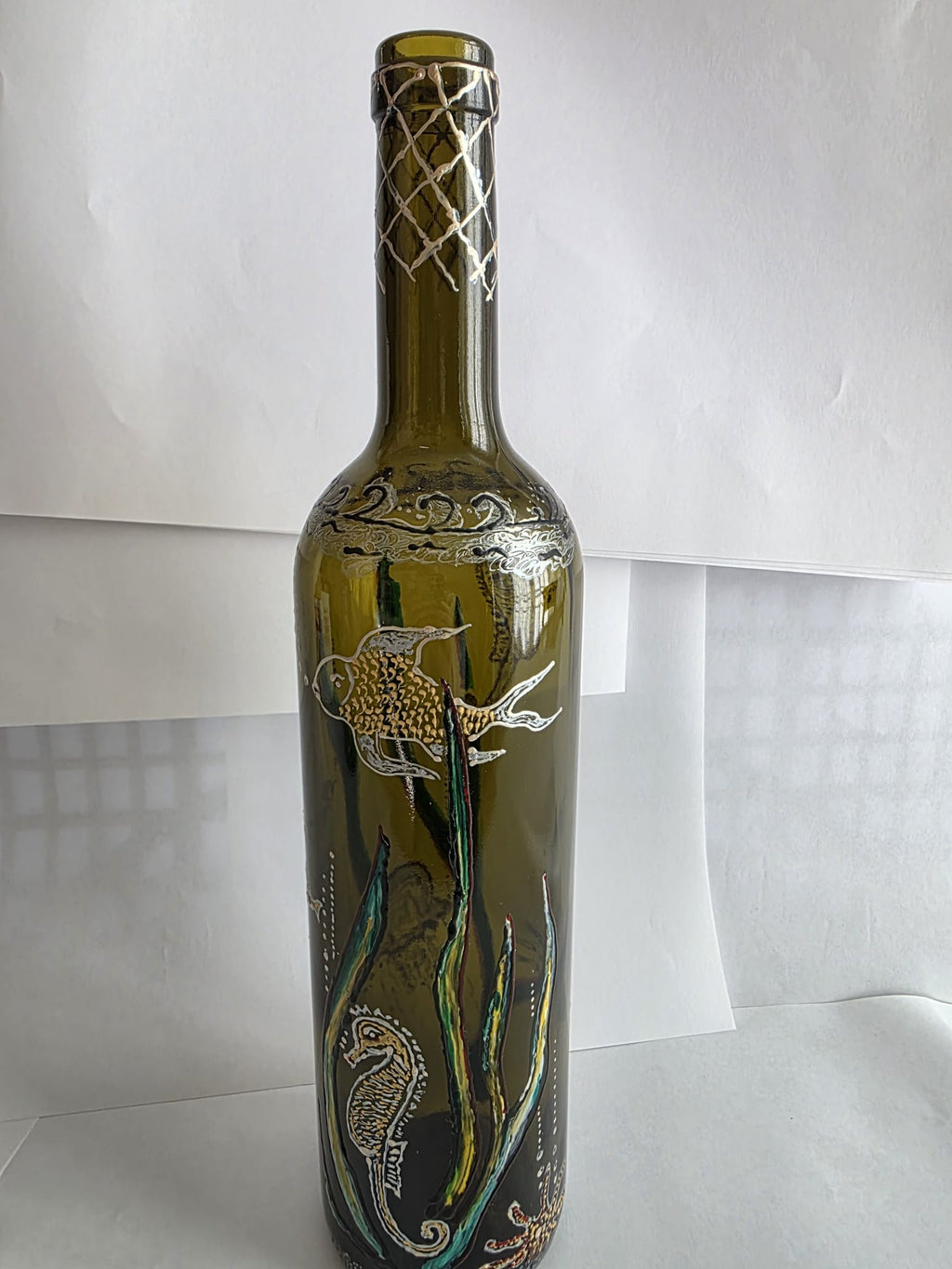 Bouteille décorative, thème marin