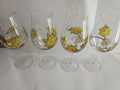 Lot de 4 verres à pied pour vin rouge, motif vigne