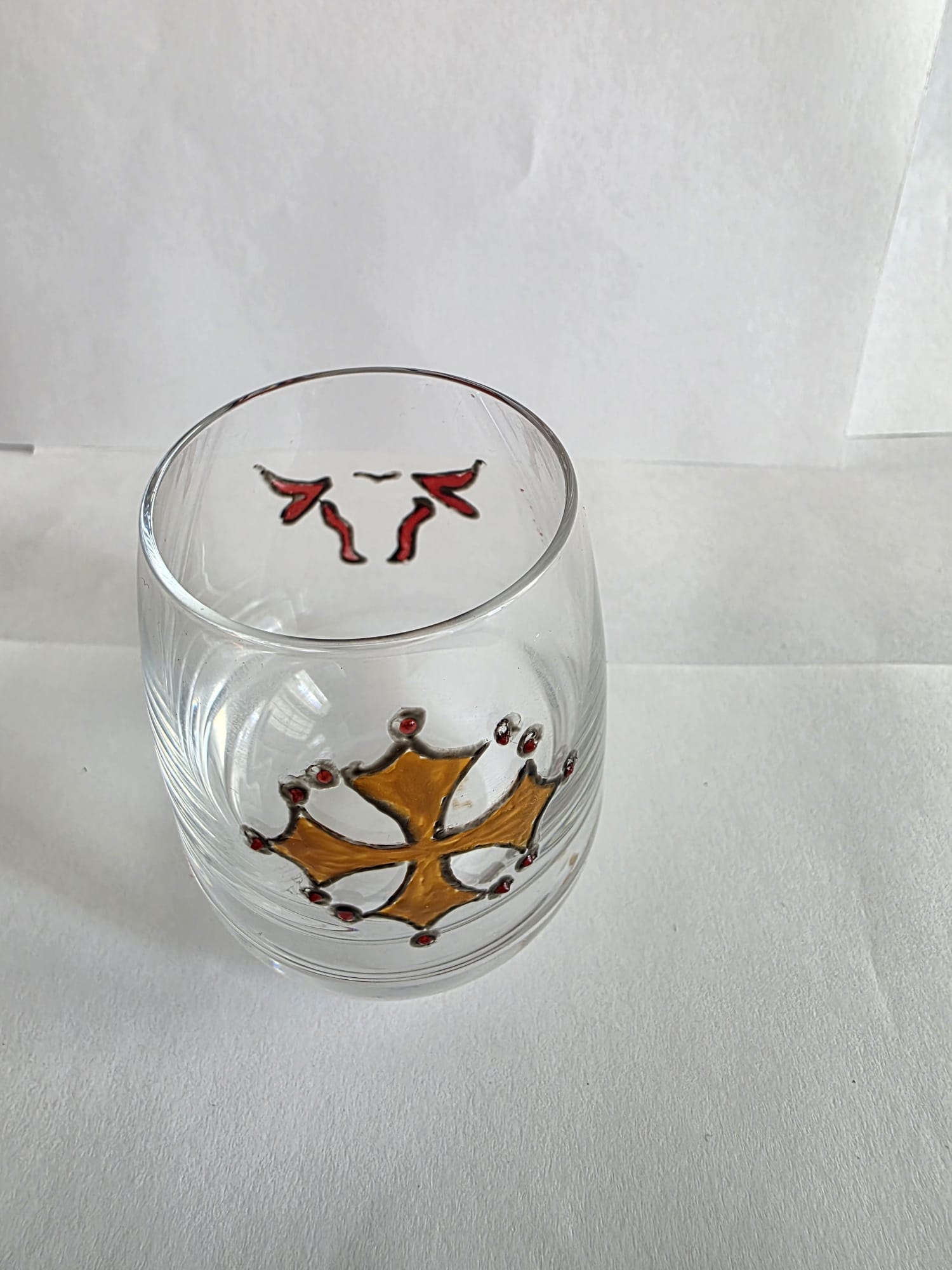 Lot de 6 verres à Shot motif croix du Languedoc et Taureau